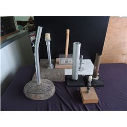 LOT OF 7 SEVEN DIFFERENT AND UNIQUE PROP PUPPET & MASK DISPLAY STANDS