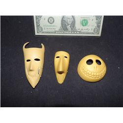 THE NIGHTMARE BEFORE CHRISTMAS LOCK SHOCK & BARREL MASKS PRODUCTION STUDIO MADE CASTINGS