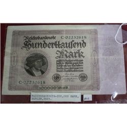 1923 100,000 Mark