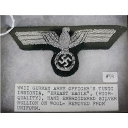 WW II German Officer's Tank Insignia w/Silver Thre