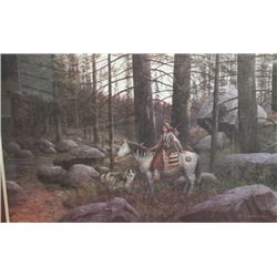 mountain landscape with Indain by Ned Young