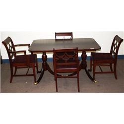 Mahogany Duncan Phyfe Table and 4 Chairs