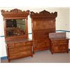 Image 1 : Victorian Walnut 3pc Marble Top Bed Set