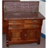 Image 4 : Victorian Walnut 3pc Marble Top Bed Set