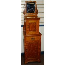 Rare Oak Barber Cabinet