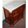Image 2 : Walnut Victorian Marbletop Commode