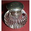 Image 1 : Cut Glass Inkwell with Sterling Top