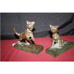 Pair of Bronze Terrier Book Ends By E B Parsons
