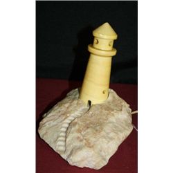 Alabaster Carved Lighthuse (Made in Loveland)
