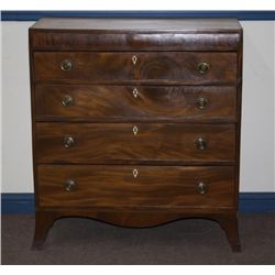 Early Walnut Dresser with Ivory Inlaid Escutcheons
