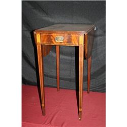 Early Flamed Mahogany Tea Table w/ Marquetry Inlay