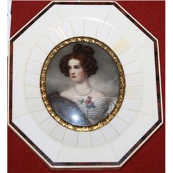 Ivory Miniature Painting "Amalie Frelfrau" Artist