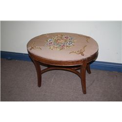 Vanity Stool with Needlepoint Seat