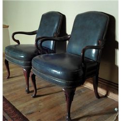 Set of 2 Leather Conference Style Chairs
