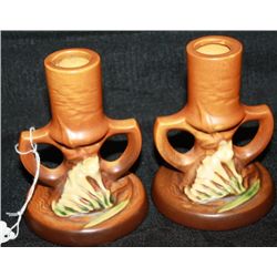 2 Roseville Candle Holders