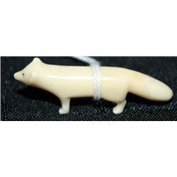 Scrimshaw Carved Ivory Fox