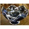 Image 1 : Blue Compote with Silver Inlay Design and Rim