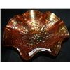 Image 2 : Grape Patterned Marigold Carnival Glass Bowl
