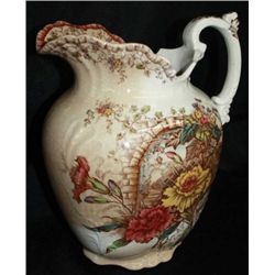 Antique Porcelain Pitcher w/ Floral Design