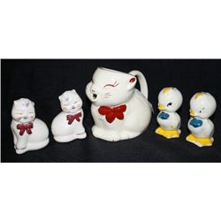 Cat Cream Pitcher, Salt/Pepper Set, Duck S&P Set