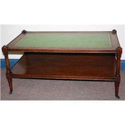 Mahogany w/Leather Insert Coffee Table