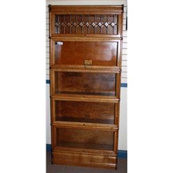 Globe 5 stack bookcase w/ leaded door