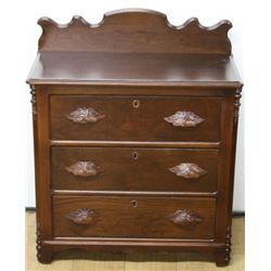 Victorian Walnut 3 Drawer Commode