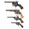Image 1 : Four Double Action Pinfire Revolvers