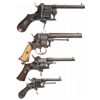 Image 2 : Four Double Action Pinfire Revolvers