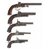 Image 1 : Five Double Barrel Pinfire Pistols