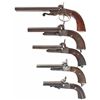 Image 2 : Five Double Barrel Pinfire Pistols