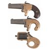 Image 2 : Collector's Lot of Three Brass Frame Antique Handguns