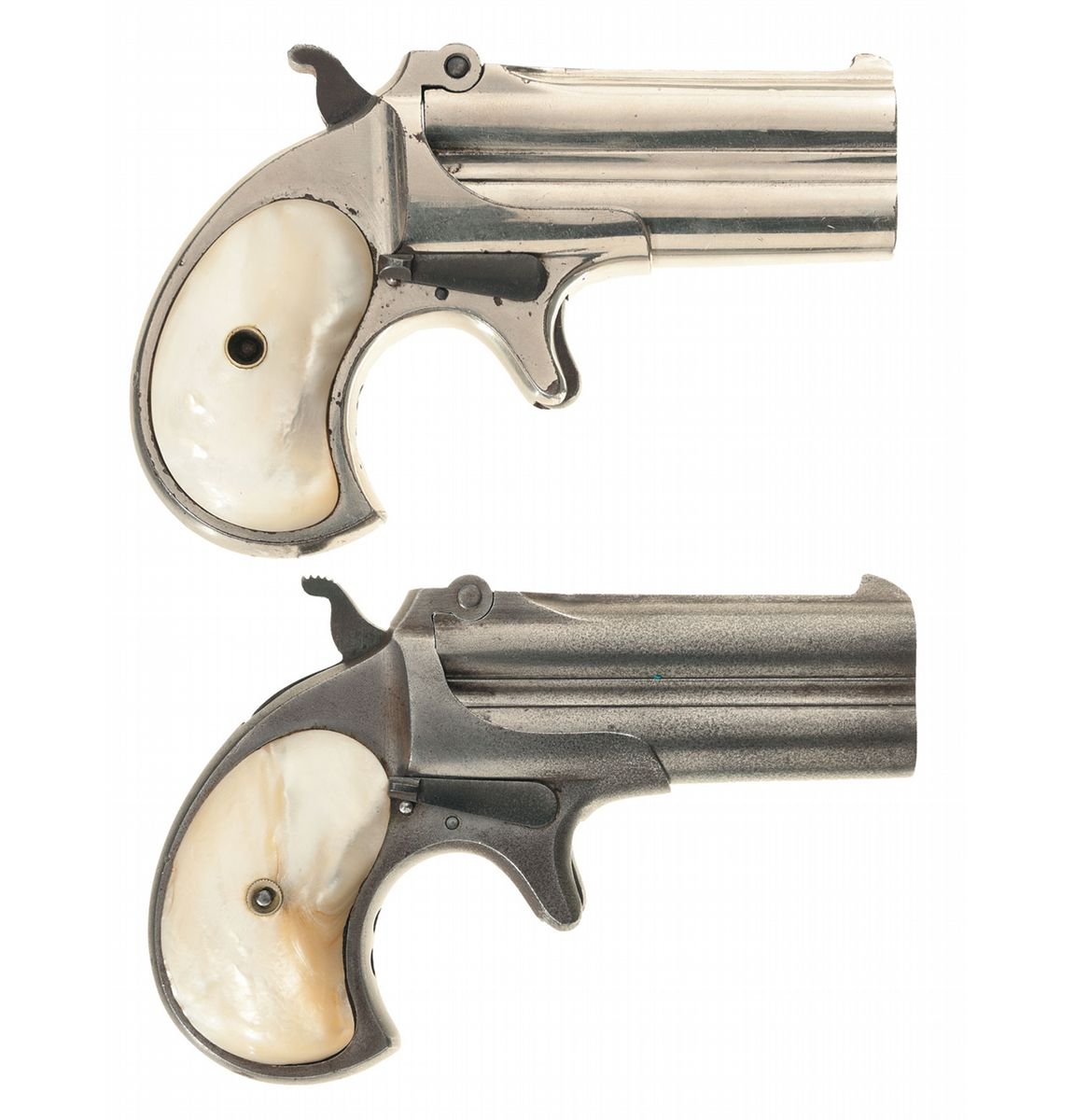 Two Remington Over/Under Derringers with Pearl Grips