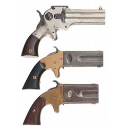 Collector's Lot of Three Multi-Barrel Antique Pistols