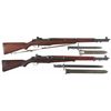 Image 1 : Two U.S. Military M1 Garand Semi-Automatic Rifles with Bayonets
