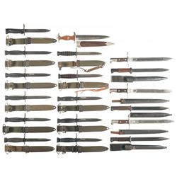 Lot of Seventeen Bayonets and One Nazi Dagger