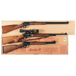 Three Factory Boxed Marlin Lever Action Long Guns