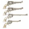 Image 3 : Four Engraved Embellished Single Action Revolvers with Pearl Grips