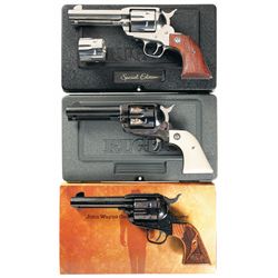 Three Cased Ruger Single Action Revolvers