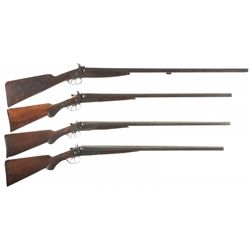 Four Antique Side by Side Shotguns