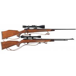Two Scoped Weatherby Long Guns-A) Weatherby Model Mark V Varmint Master Bolt Action Rifle