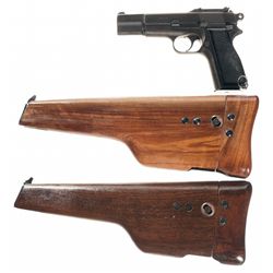 Canadian Inglis Mark I* High Power Semi-Automatic Pistol with Chinese Markings and Two Stock Holster