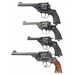 Collector's Lot of Four Webley Double Action Revolvers