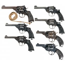 Seven Webley Double Action Revolvers