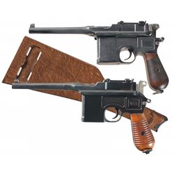 Two Broomhandle Semi-Automatic Pistols