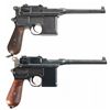 Image 2 : Two Broomhandle Semi-Automatic Pistols