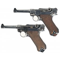 Collector's Lot of Two Dated World War I Luger Semi-Automatic Pistols