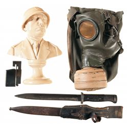 Bust, Gas Mask, Bayonet and Loading Tool