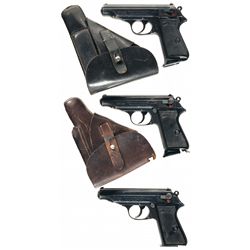 Three Walther Model PP Semi-Automatic Pistols