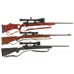 Three Scoped Bolt Action Rifles